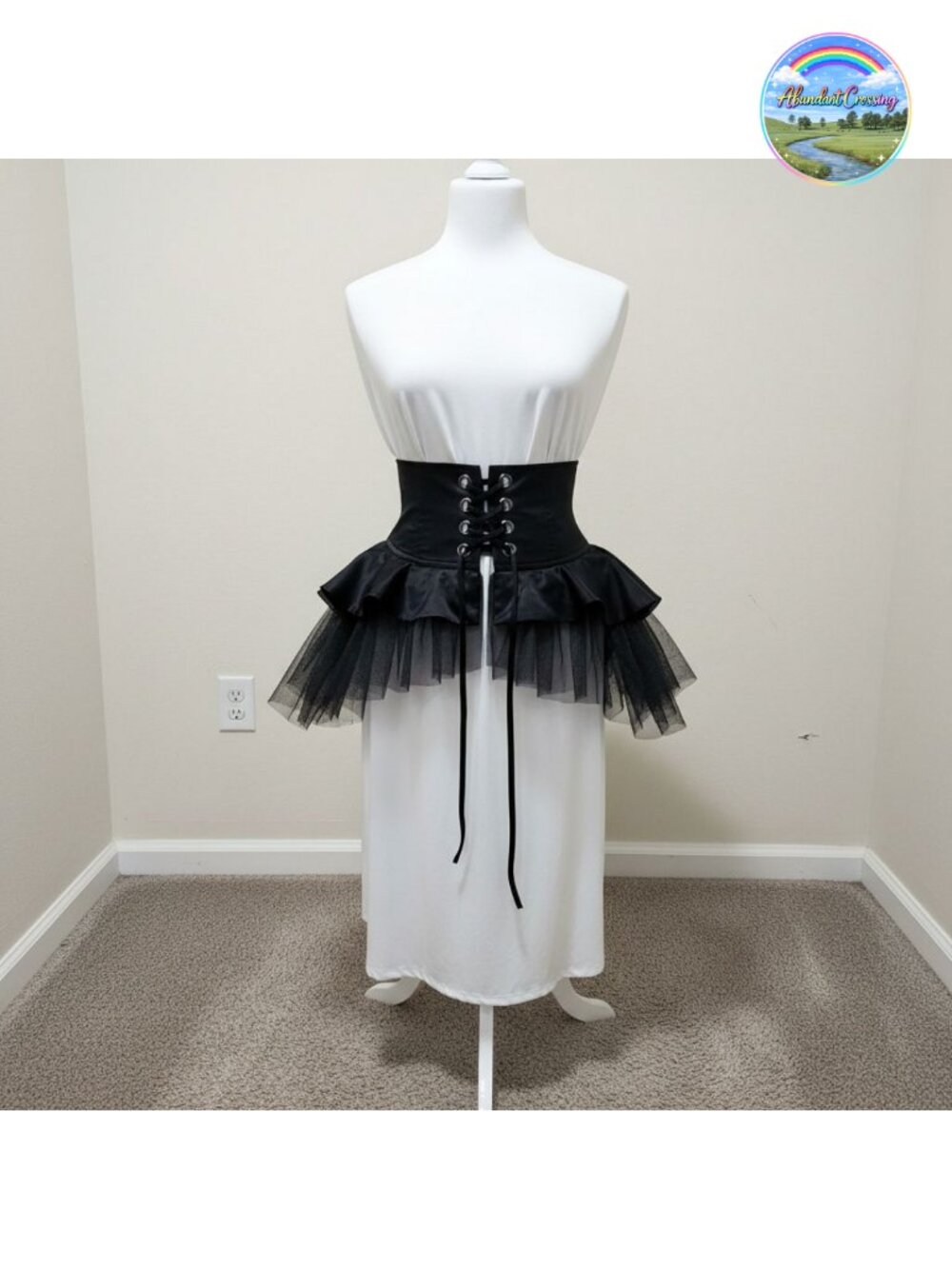 Gothic Steampunk Bustle Skirt Ruffle Overskirt Tutu Women's